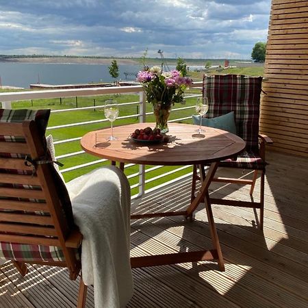 Modernes Apartment Am Hafen Mit Seeblick Grossraeschen Luaran gambar