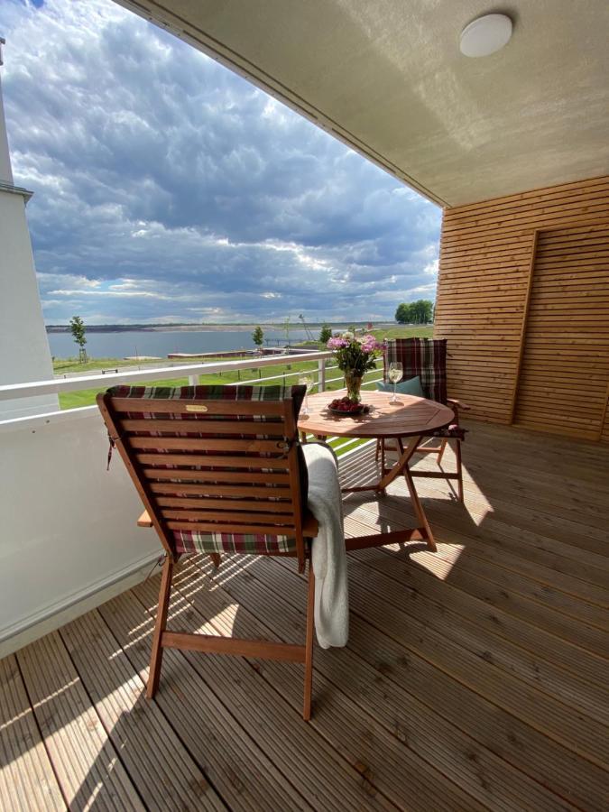 Modernes Apartment Am Hafen Mit Seeblick Grossraeschen Luaran gambar